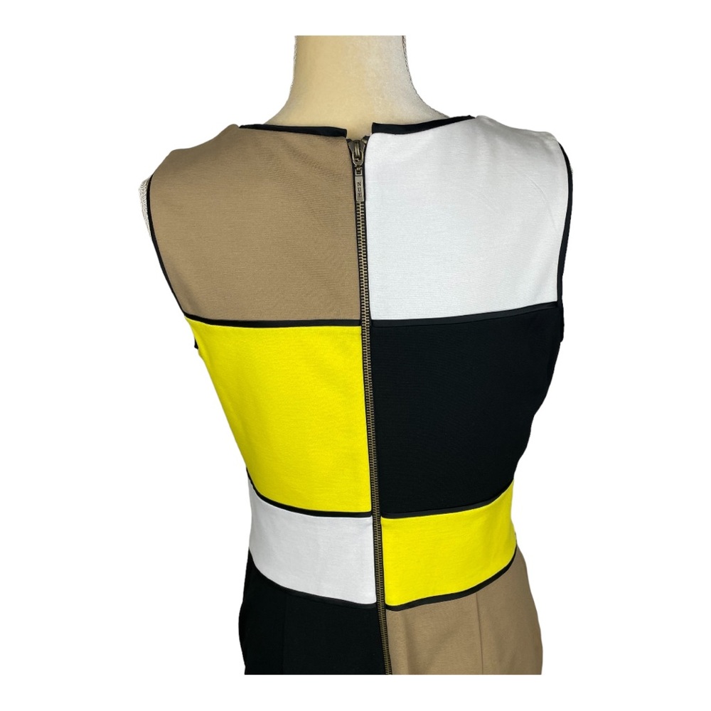 NUE by Shani Color Block Sheath Sleeveless Dress Yellow Black‎ Size 10 - Picture 4 of 11